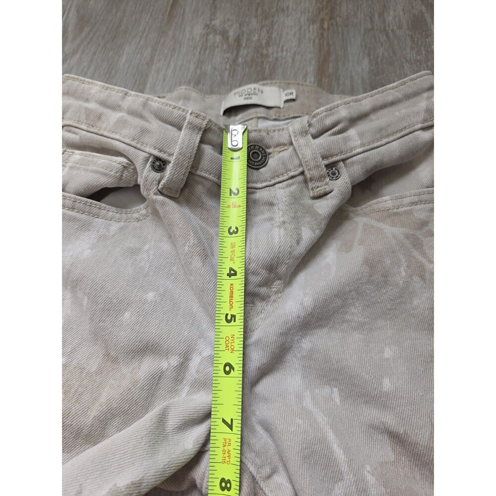 Hidden Los Angeles Mini Blake Dad Jeans Girls 10R Beige Leaf Print Mid Rise EUC - Picture 8 of 11